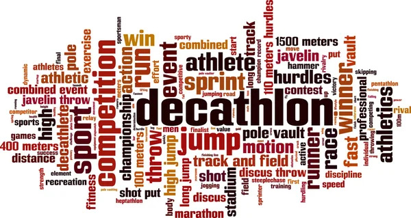 Decathlon słowo cloud — Wektor stockowy