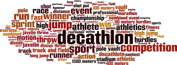 Decathlon szó felhő — Stock Vector
