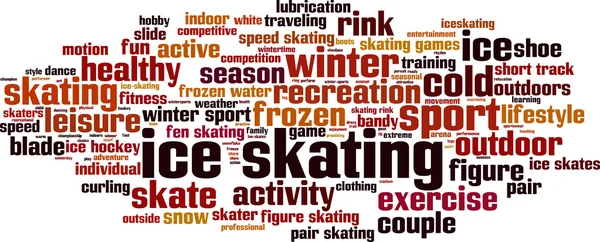 Ice skating word cloud — Stock Vector