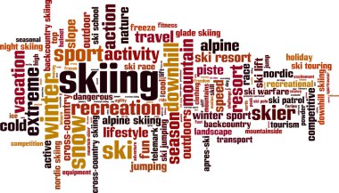 Skiing word cloud clipart