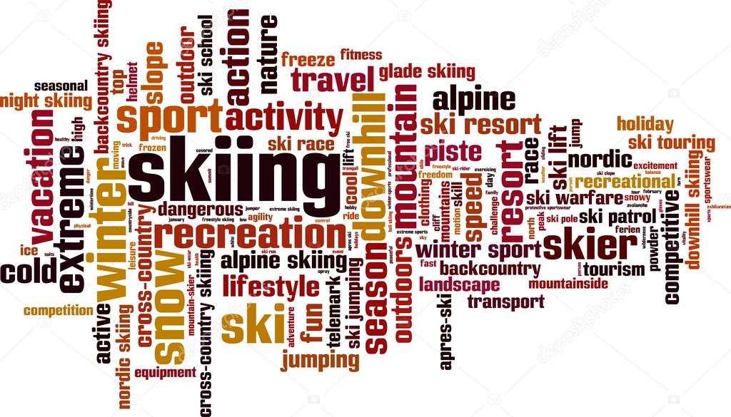 Skiing word cloud