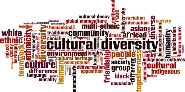 Diversidad cultural palabra nube — Archivo Imágenes Vectoriales