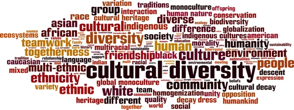 Culturele diversiteit word cloud — Stockvector