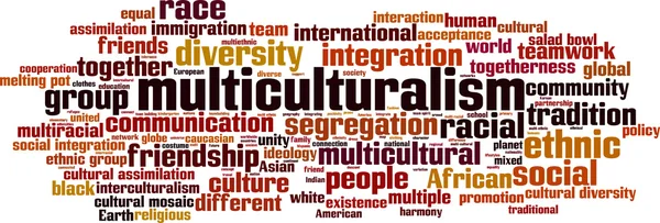 Multiculturalisme mot nuage — Image vectorielle