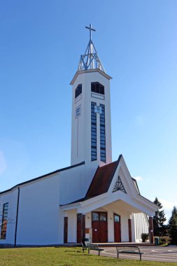 SESVETE, CROATIA - 25 Şubat 2010: Brestje, Zagreb, Hırvatistan 'daki Good Shepherd Kilisesi