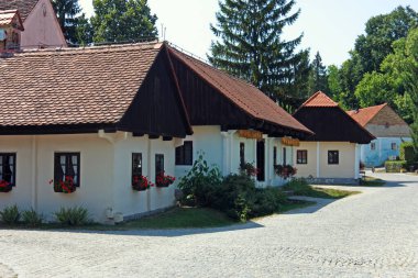 Kumrovec, Hırvatistan Ağustos 4, 2013 Köylü evi görünümü, Kumrovec tarihi köy, Hırvatistan Zagorje alan