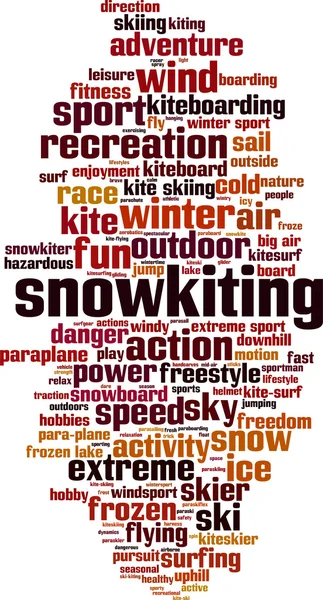 Snowkiting-cursussen word cloud — Stockvector