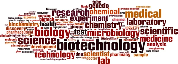 Biotechnologie slovo mrak — Stockový vektor