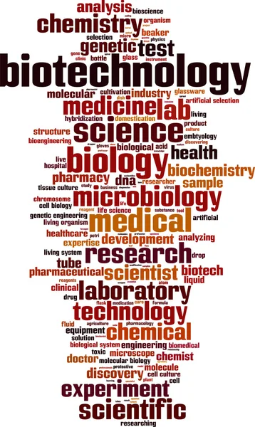 Biotecnología palabra nube — Archivo Imágenes Vectoriales