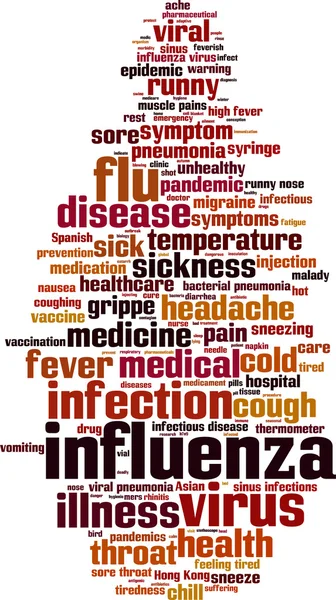 Nube de palabras de influenza — Vector de stock