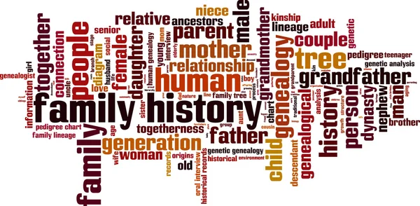 Familjens historia word cloud — Stock vektor
