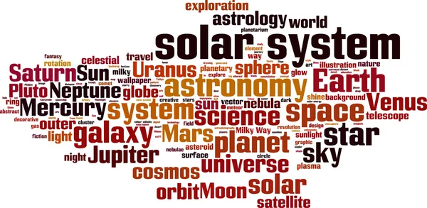 Sistema solar palabra nube — Archivo Imágenes Vectoriales