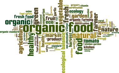 Organic food word cloud clipart