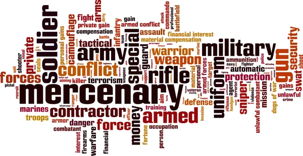 Mercenary word cloud — Stock Vector