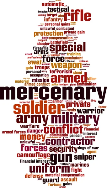 Mercenary word cloud — Stock Vector