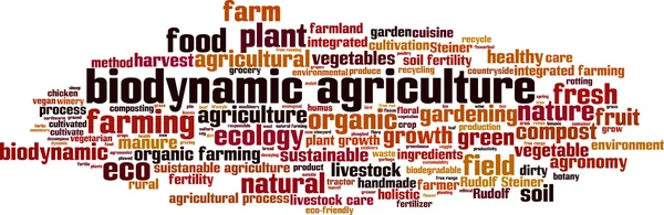 Agricultura biodinâmica nuvem de palavras — Vetor de Stock
