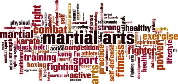 Artes marciales palabra nube — Archivo Imágenes Vectoriales