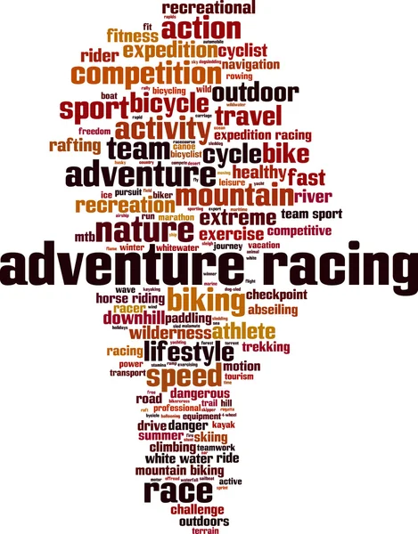 Adventure racing word cloud — Stock Vector