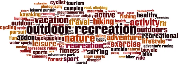 Outdoor Recreation Word Cloud — Stock Vector