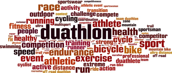 Duathlon word cloud — Stock vektor