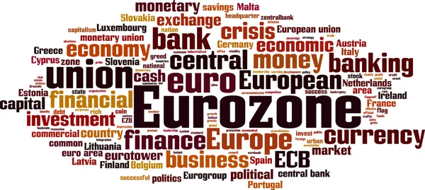 Nube de palabras de eurozona — Vector de stock
