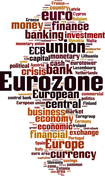 Strefy euro słowo cloud — Wektor stockowy