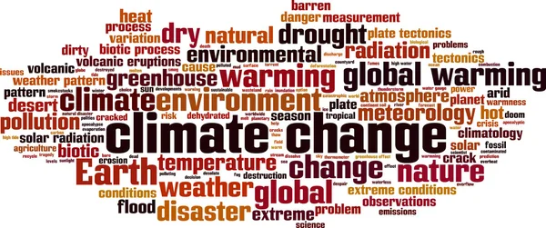 Cambiamento climatico Word Cloud — Vettoriale Stock