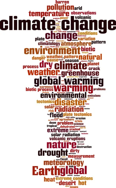 Cambiamento climatico Word Cloud — Vettoriale Stock