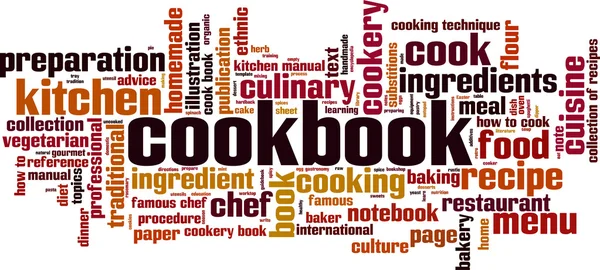 Cookbook word cloud — Stock Vector