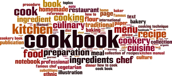 Cookbook word cloud — Stock Vector