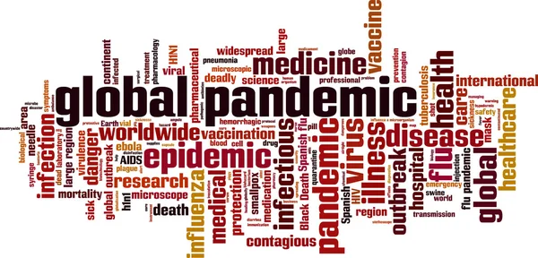 Awan kata pandemi global - Stok Vektor