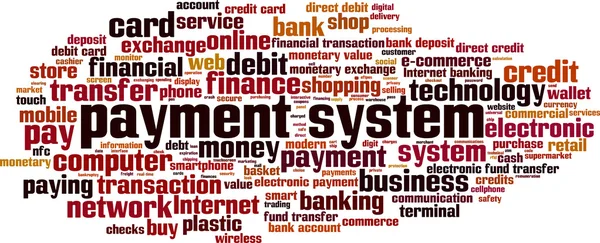 Fizetési rendszer szó felhő — Stock Vector
