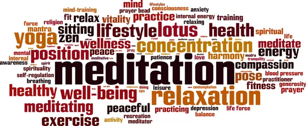 Meditation word cloud — Stock vektor