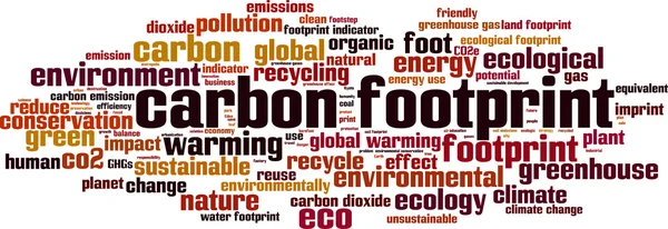 Carbon footprint word cloud — Stock Vector
