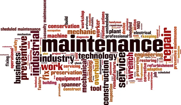 Manutenção nuvem de palavras —  Vetores de Stock