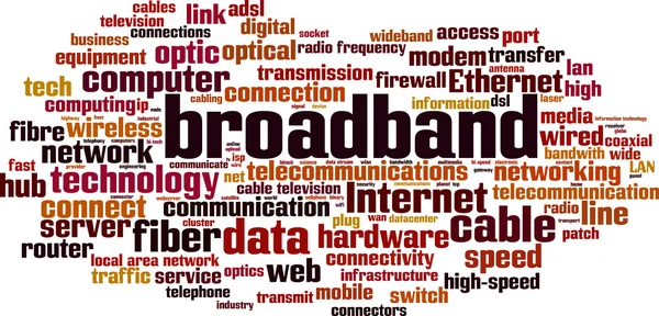 Bredband word cloud — Stock vektor