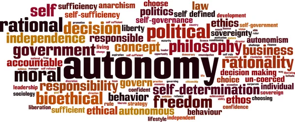 Autonomie-Wortwolke — Stockvektor