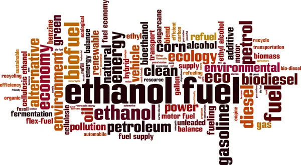Ethanol palivo slovo mrak — Stockový vektor