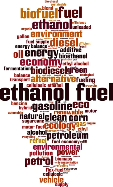 Ethanol palivo slovo mrak — Stockový vektor