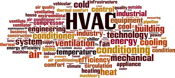 Hvac 단어 구름 — 스톡 벡터