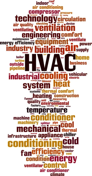 Nube de palabras HVAC — Vector de stock