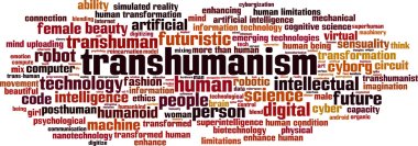 Transhumanism word cloud clipart