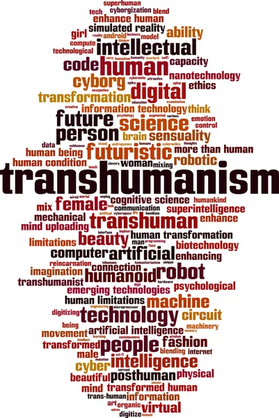 Transhumanismo palabra nube — Vector de stock