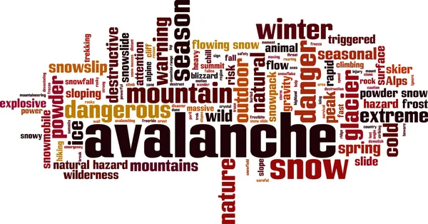 Avalanche word cloud — Stock Vector