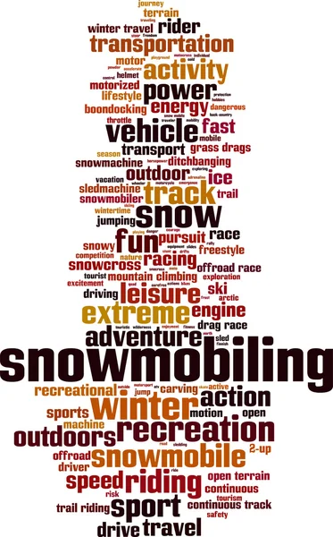 Snowmobiling word cloud — Stock Vector