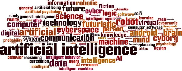 Inteligencia artificial palabra nube — Archivo Imágenes Vectoriales