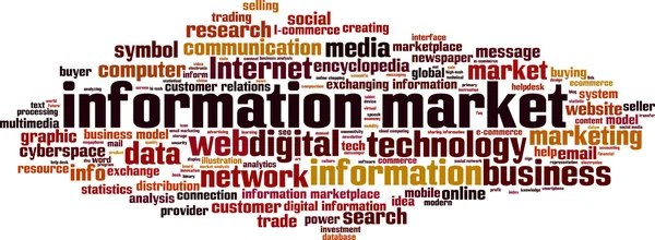 Mercado de la información word cloud — Vector de stock