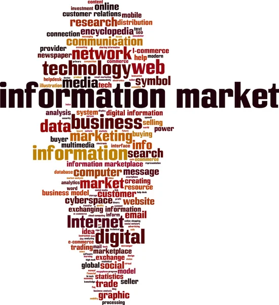 Mercado de la información word cloud — Vector de stock