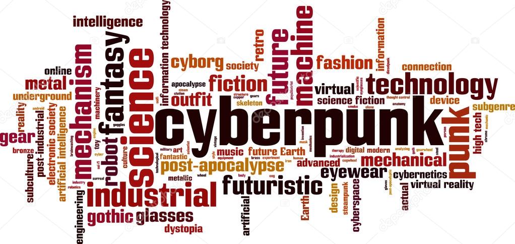 Cyberpunk word cloud