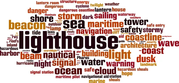 Leuchtturm-Wortwolke — Stockvektor